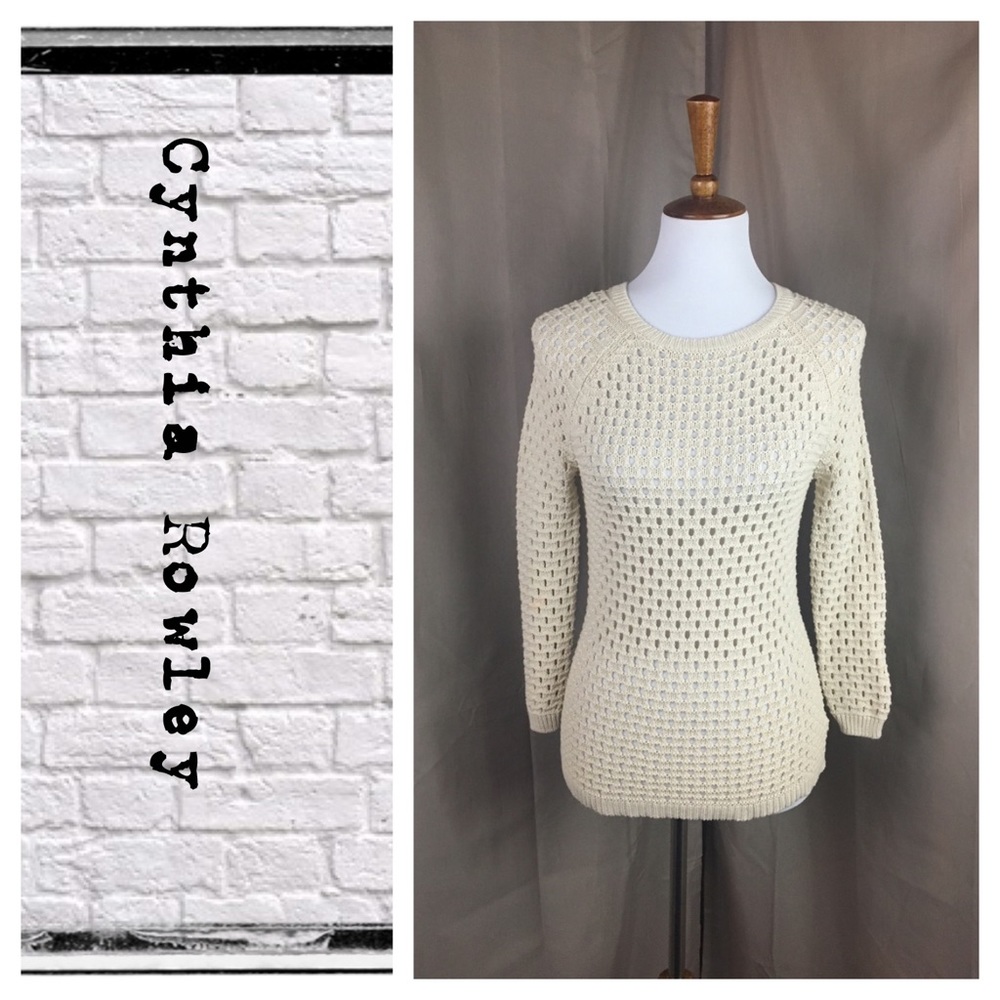 Cynthia Rowley Ecru 100% cotton sweater